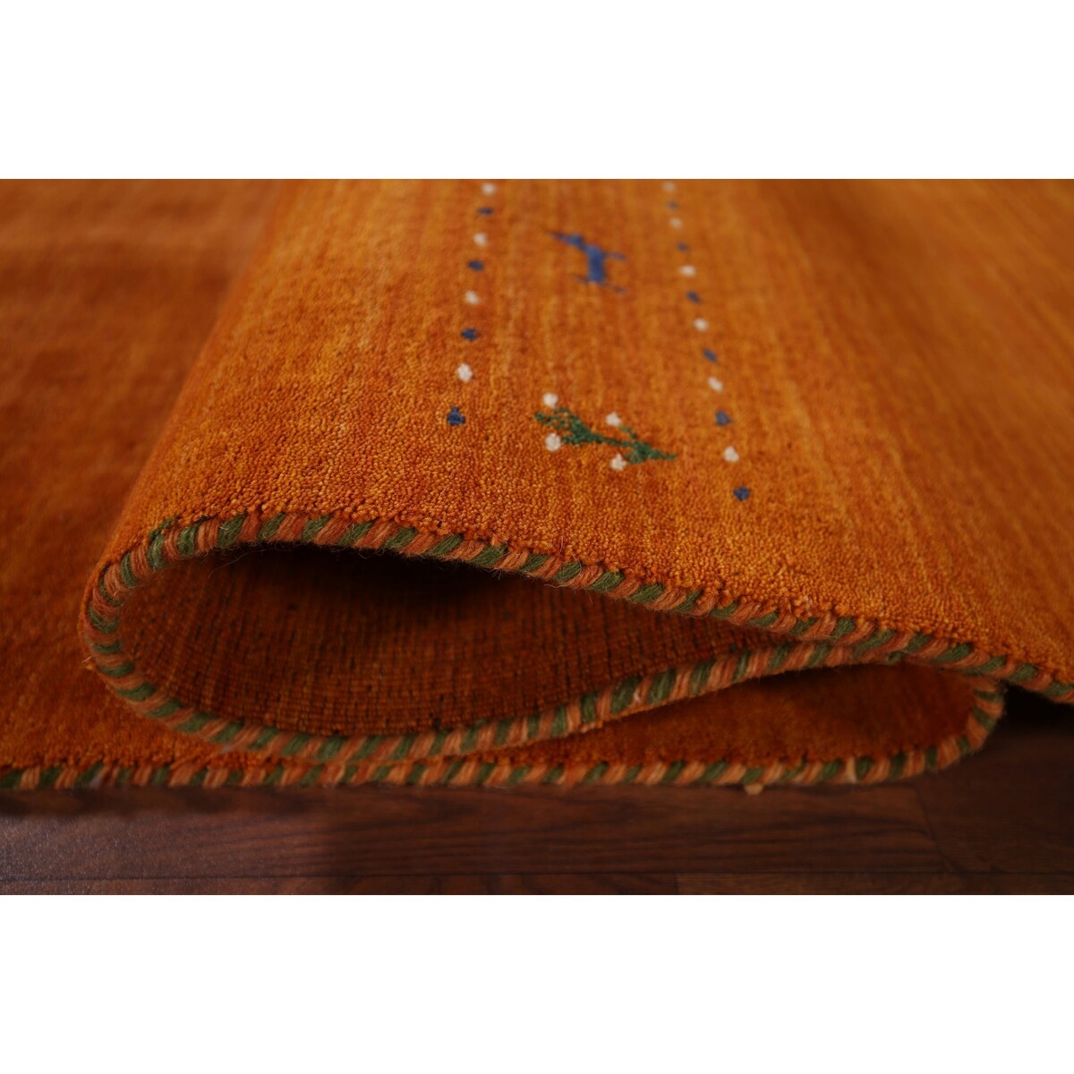 Tribal Orange Gabbeh Indian Runner Rug Handmade Wool Carpet - 2'7"x 9'9"