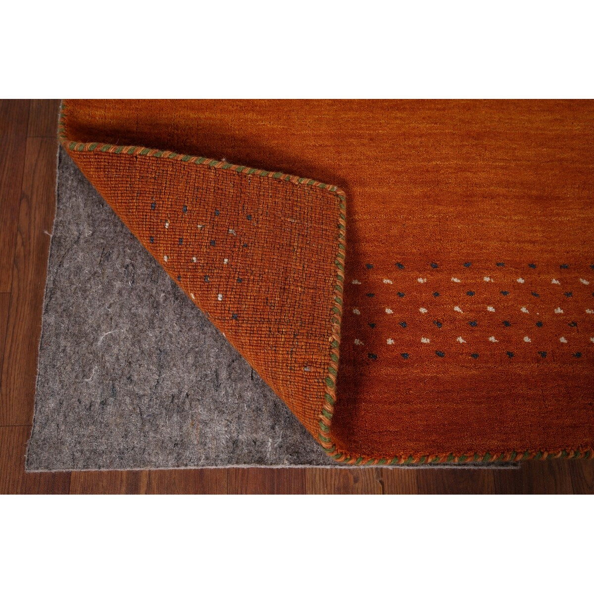 Tribal Orange Gabbeh Indian Runner Rug Handmade Wool Carpet - 2'7"x 9'9"