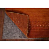 Tribal Orange Gabbeh Indian Runner Rug Handmade Wool Carpet - 2'7"x 9'9"