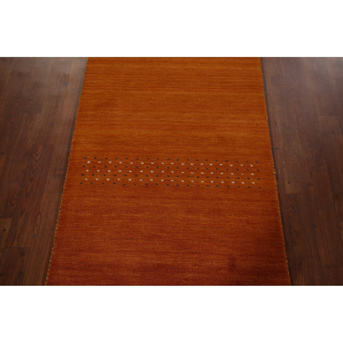 Tribal Orange Gabbeh Indian Runner Rug Handmade Wool Carpet - 2'7"x 9'9"