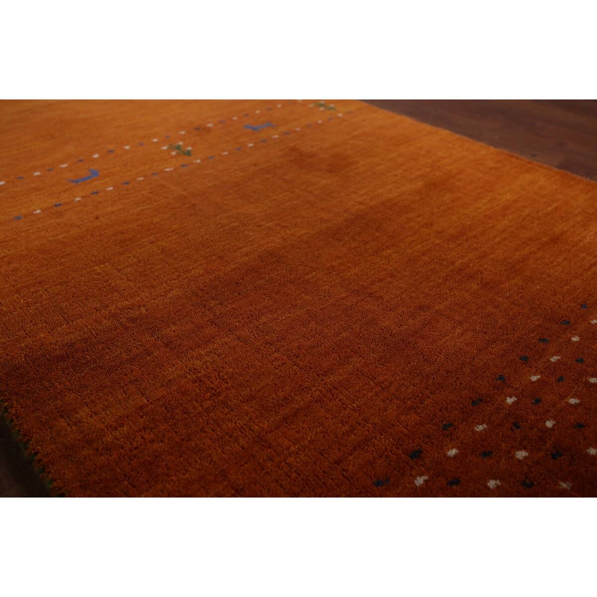 Tribal Orange Gabbeh Indian Runner Rug Handmade Wool Carpet - 2'7"x 9'9"