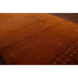 Tribal Orange Gabbeh Indian Runner Rug Handmade Wool Carpet - 2'7"x 9'9"