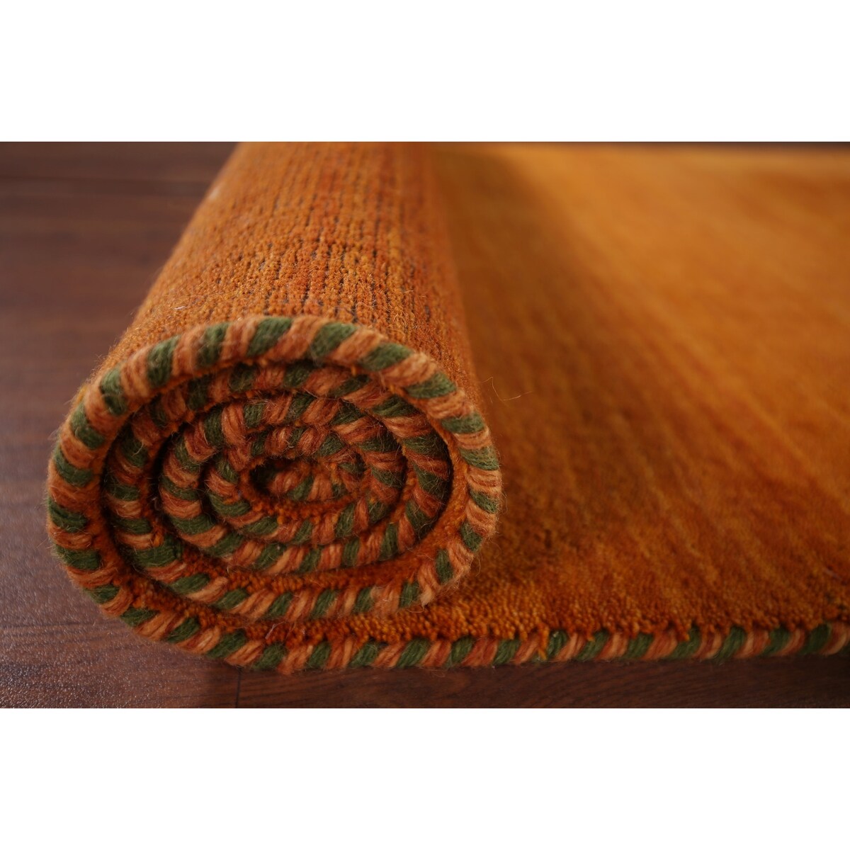 Tribal Orange Gabbeh Indian Runner Rug Handmade Wool Carpet - 2'7"x 9'9"
