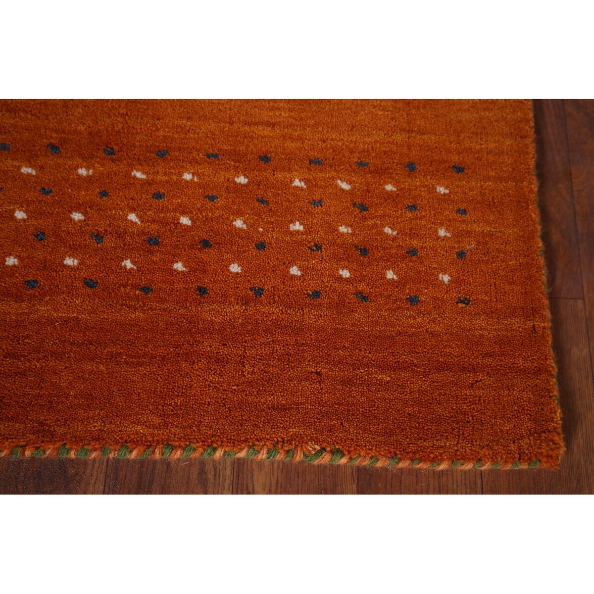 Tribal Orange Gabbeh Indian Runner Rug Handmade Wool Carpet - 2'7"x 9'9"
