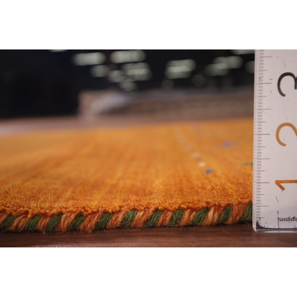 Tribal Orange Gabbeh Indian Runner Rug Handmade Wool Carpet - 2'7"x 9'9"