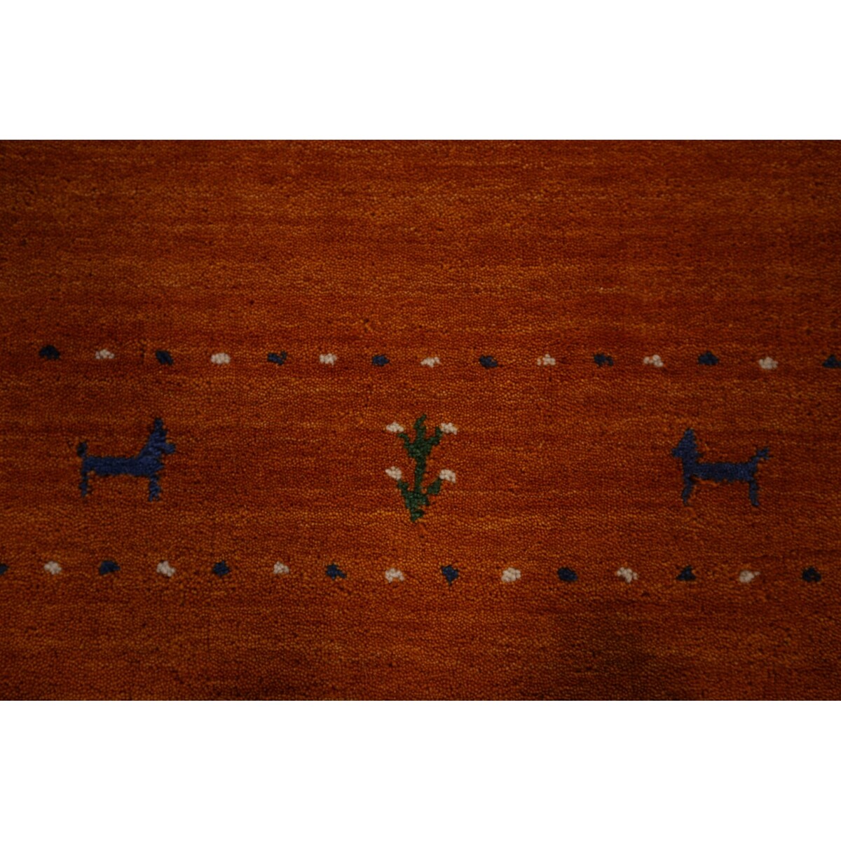 Tribal Orange Gabbeh Indian Runner Rug Handmade Wool Carpet - 2'7"x 9'9"