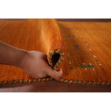 Tribal Orange Gabbeh Indian Runner Rug Handmade Wool Carpet - 2'7"x 9'9"