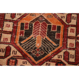 Tribal Red Bakhtiari Persian Vintage Area Rug Handmade Wool Carpet - 6'7"x 10'2"