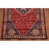 Tribal Red Shiraz Persian Vintage Area Rug Handmade Wool Carpet - 5'0" x 8'3"