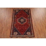 Tribal Red Shiraz Persian Vintage Area Rug Handmade Wool Carpet - 5'0" x 8'3"