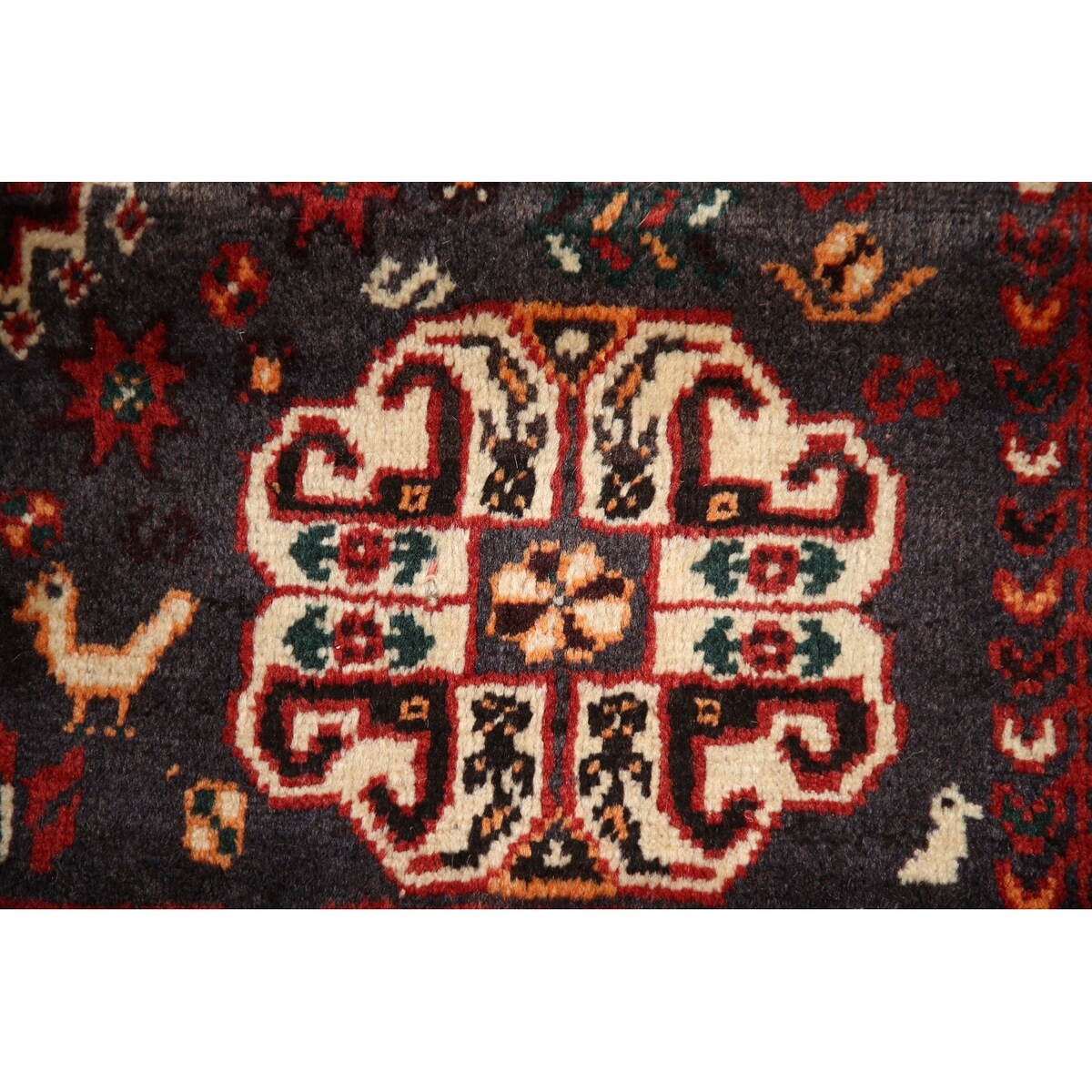 Tribal Red Shiraz Persian Vintage Area Rug Handmade Wool Carpet - 5'0" x 8'3"
