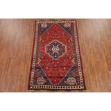 Tribal Red Shiraz Persian Vintage Area Rug Handmade Wool Carpet - 5'0" x 8'3"