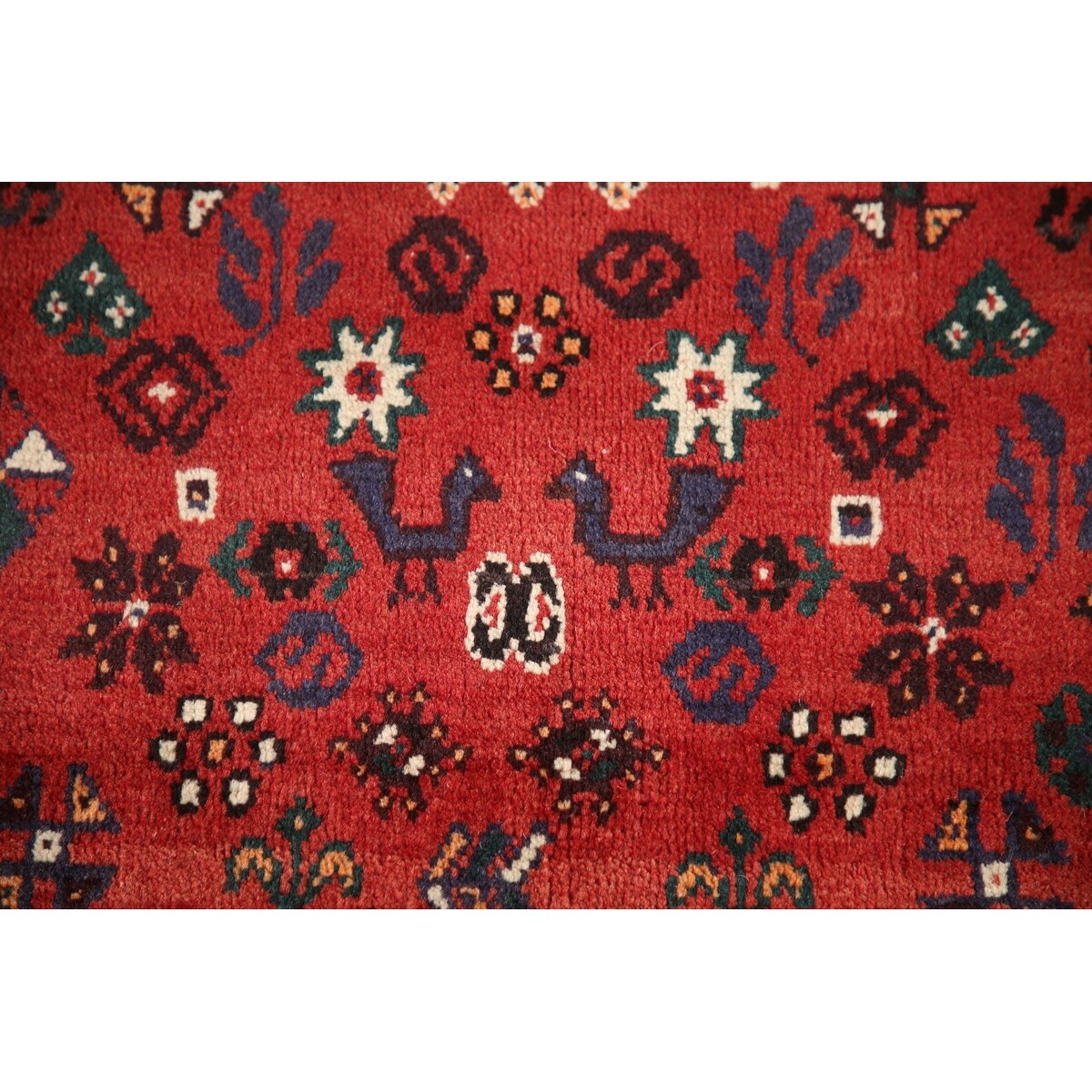 Tribal Red Shiraz Persian Vintage Area Rug Handmade Wool Carpet - 5'0" x 8'3"