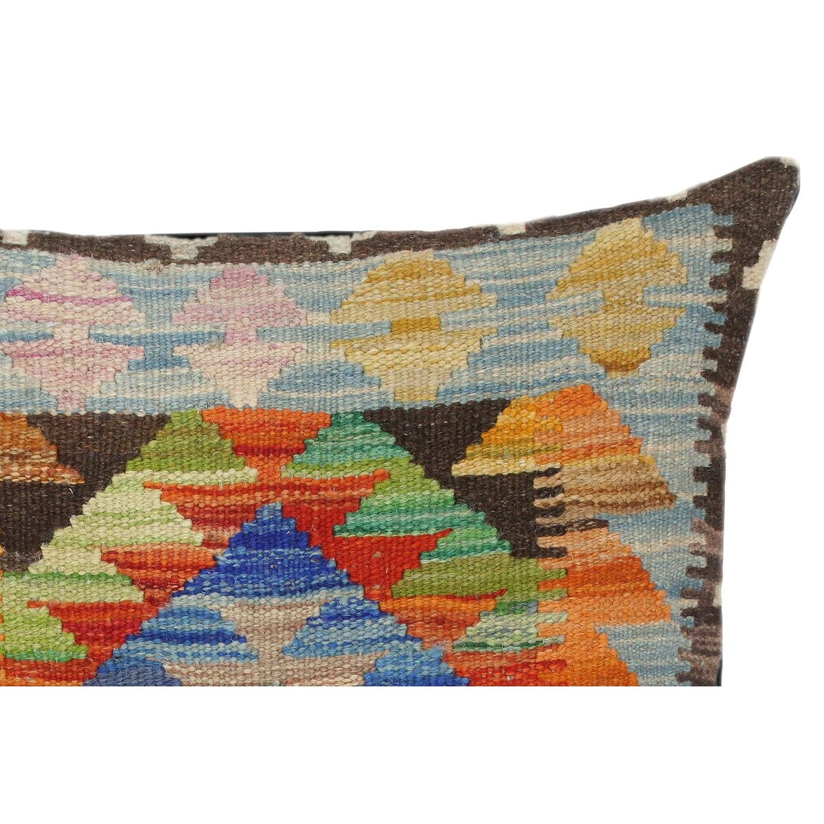 Tribal Sheron Hand-Woven Turkish Kilim Throw Pillow