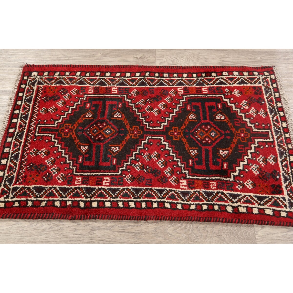 Tribal Shiraz Persian Area Rug Wool Hand-knotted Geometric Carpet - 2'6" x 4'0"