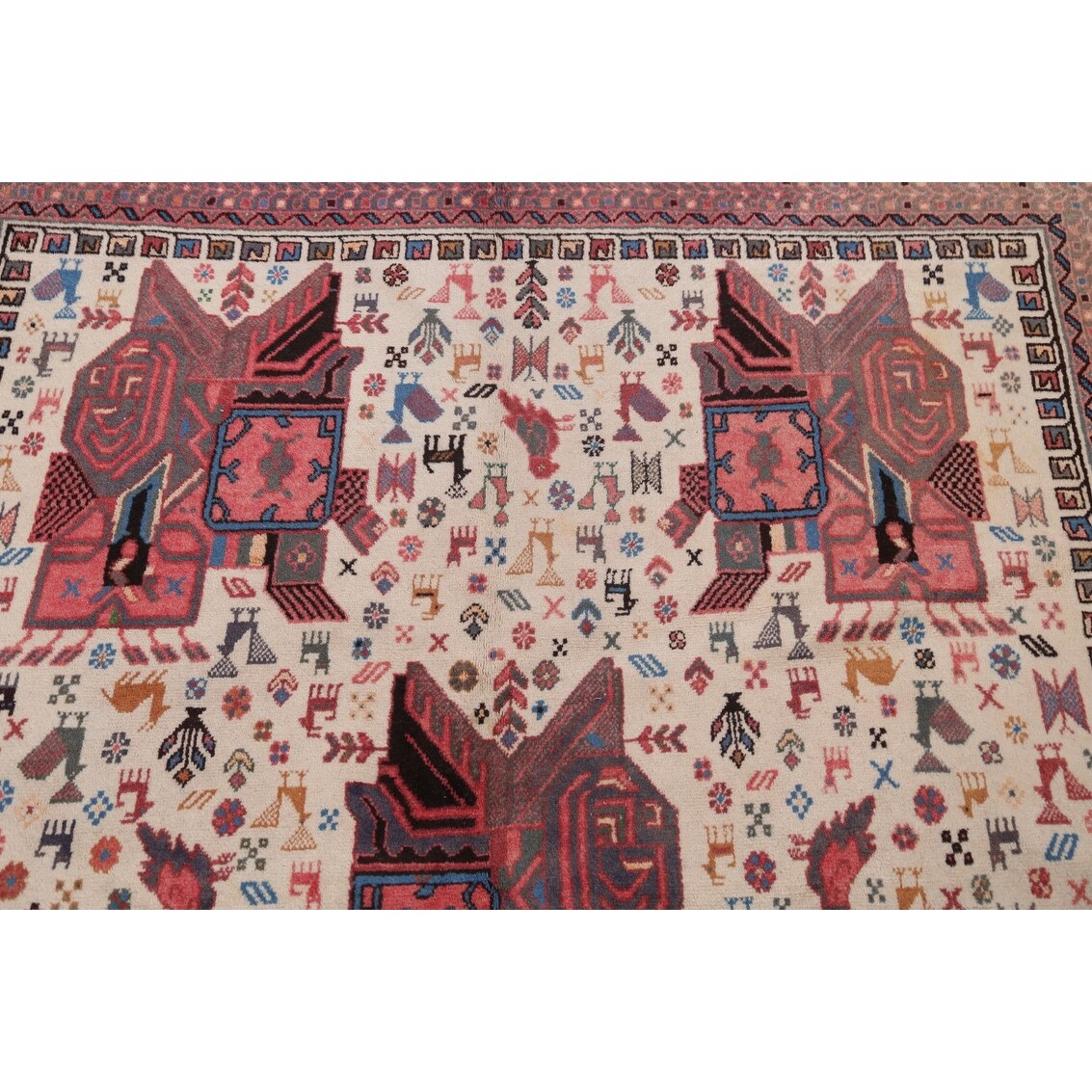 Tribal Sirjan Persian Home Decor Area Rug Wool Handmade Foyer Carpet - 4'4" x 5'10"