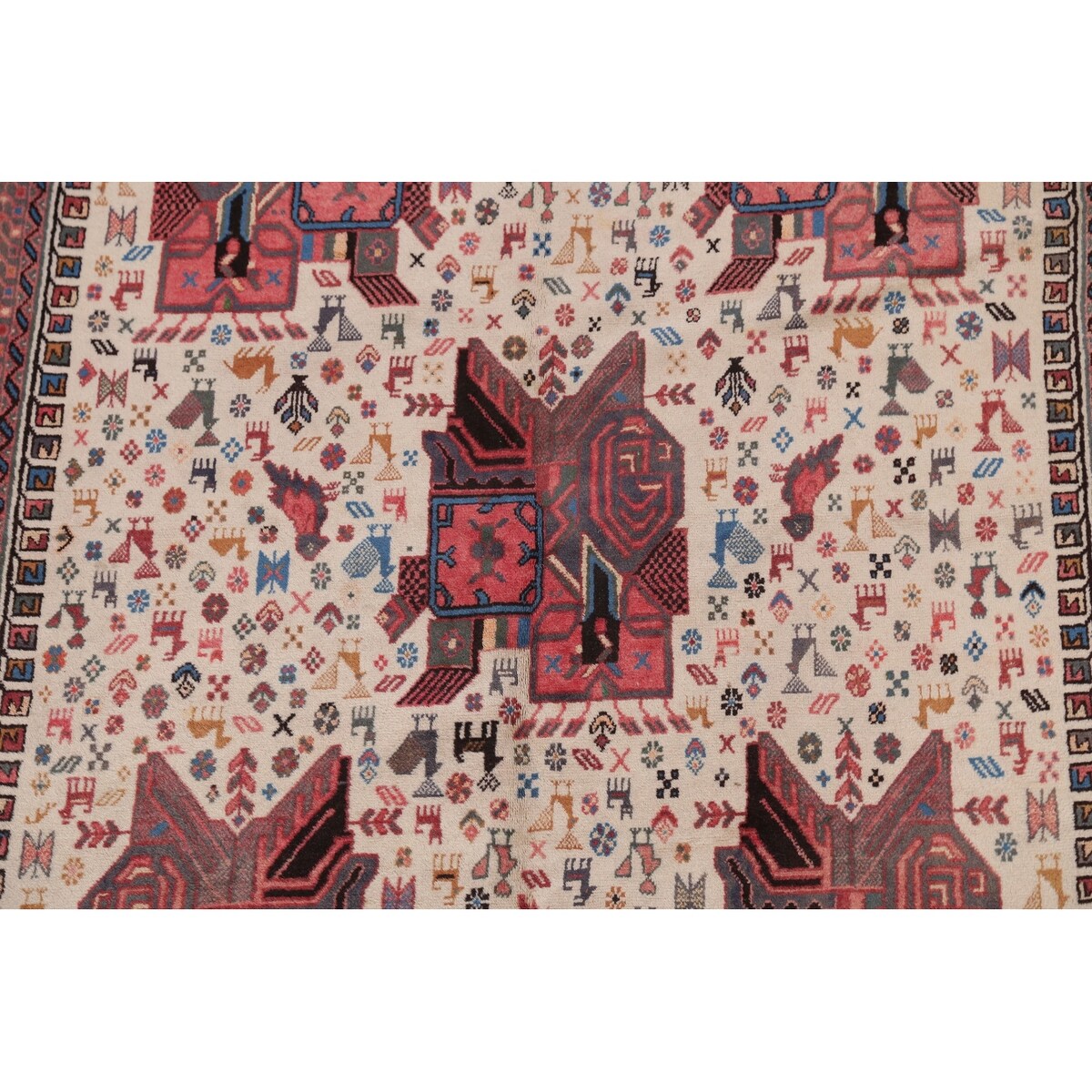 Tribal Sirjan Persian Home Decor Area Rug Wool Handmade Foyer Carpet - 4'4" x 5'10"
