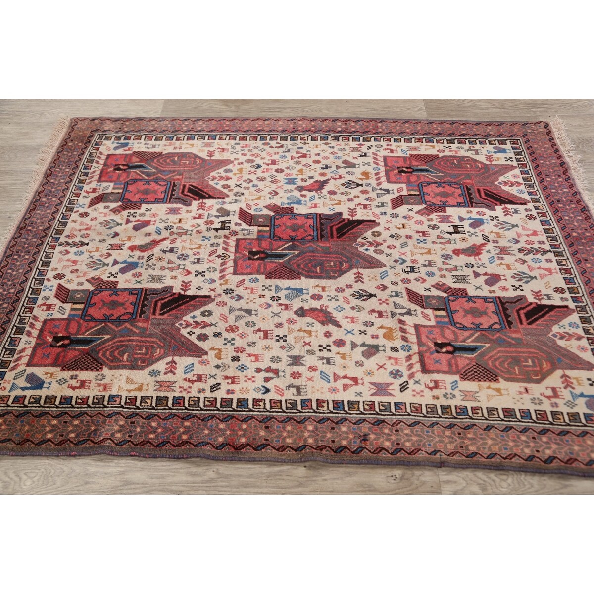 Tribal Sirjan Persian Home Decor Area Rug Wool Handmade Foyer Carpet - 4'4" x 5'10"