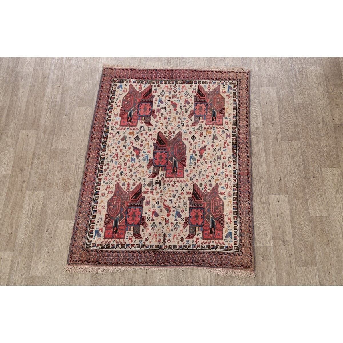 Tribal Sirjan Persian Home Decor Area Rug Wool Handmade Foyer Carpet - 4'4" x 5'10"