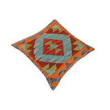 Tribal So Hand-Woven Turkish Kilim Throw Pillow 18 in. x 18 in.