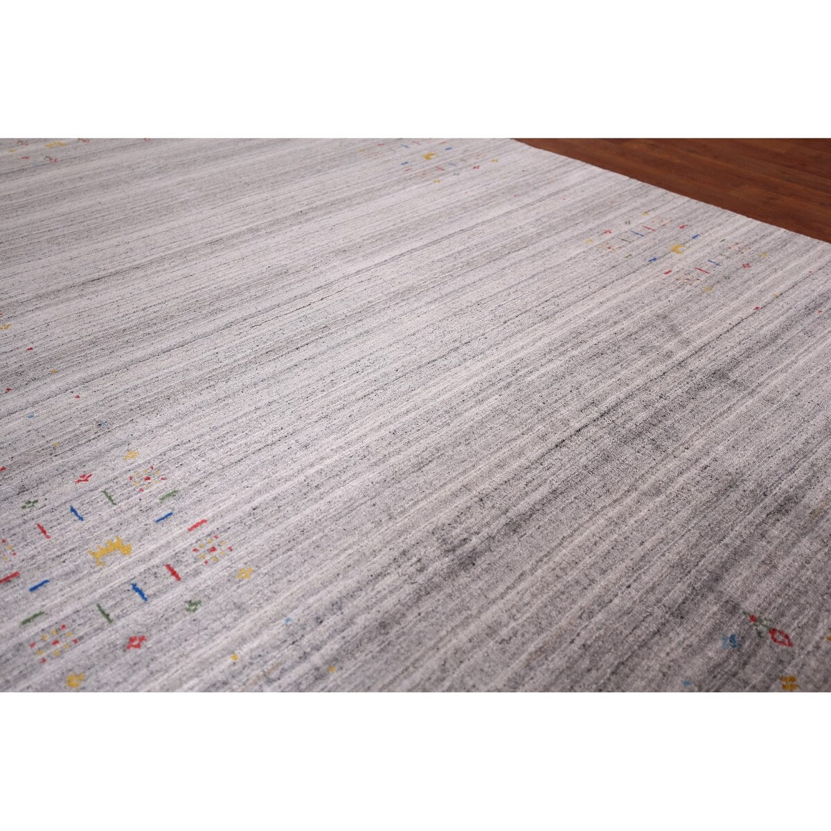 Tribal Striped Gabbeh Indian Area Rug Handmade Wool Carpet - 5'2"x 7'9"