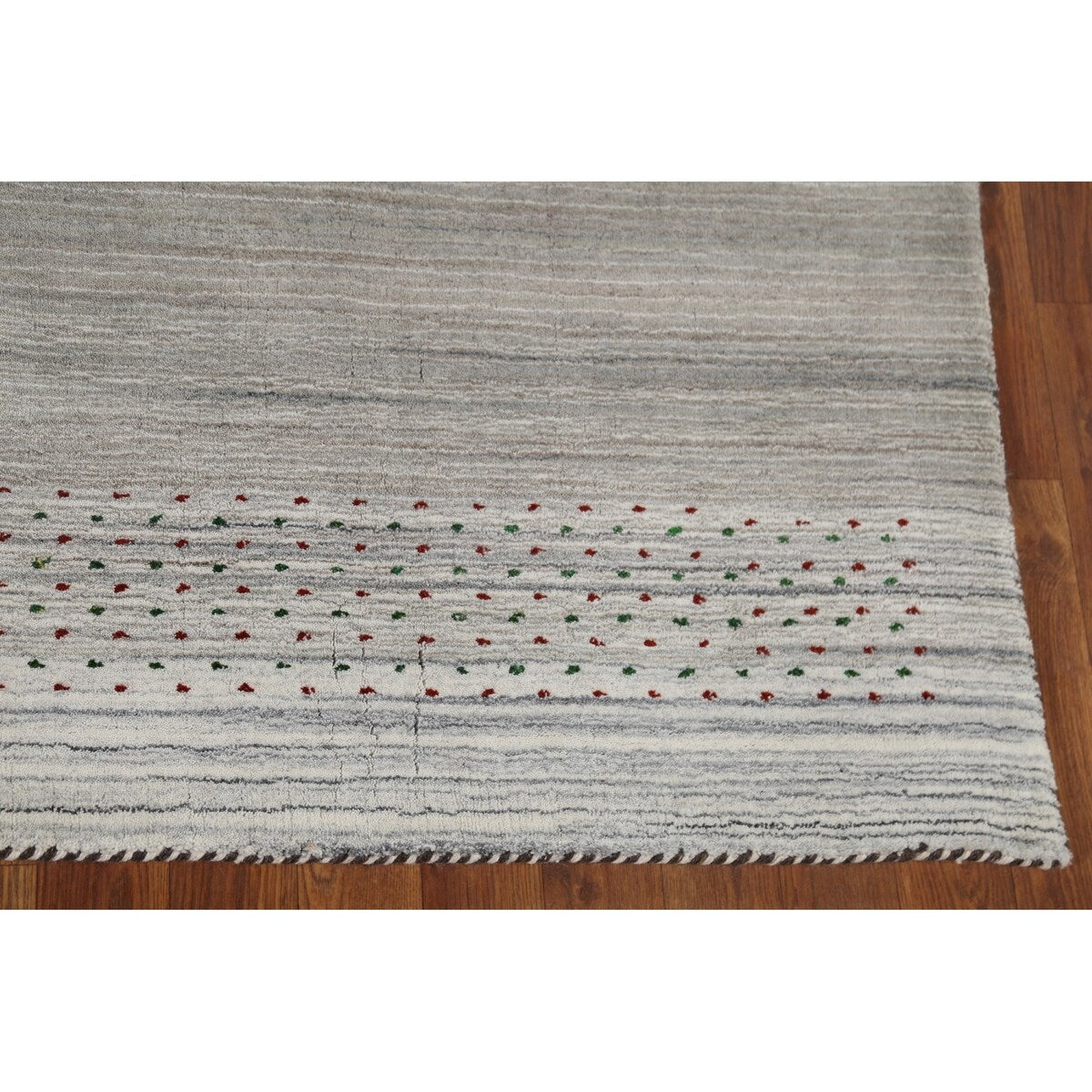 Tribal Striped Gabbeh Oriental Area Rug Handmade Wool Carpet - 5'9"x 8'1"