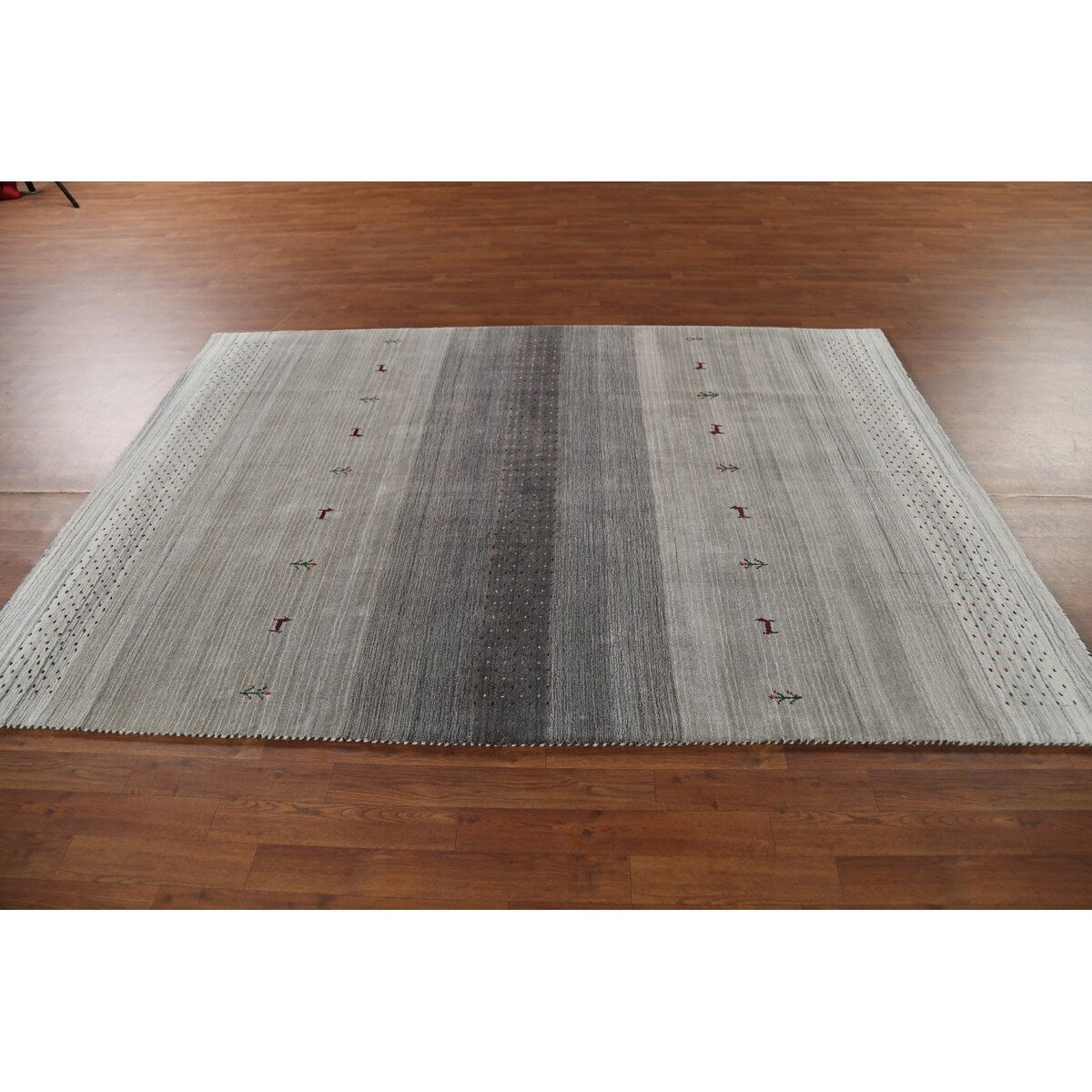 Tribal Striped Gabbeh Oriental Area Rug Handmade Wool Carpet - 5'9"x 8'1"