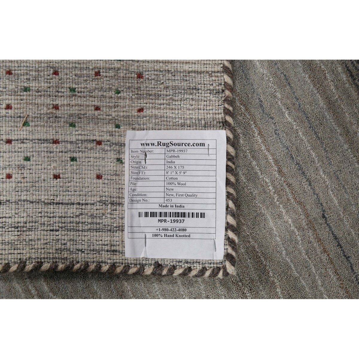 Tribal Striped Gabbeh Oriental Area Rug Handmade Wool Carpet - 5'9"x 8'1"