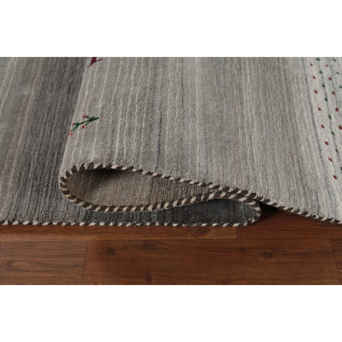 Tribal Striped Gabbeh Oriental Area Rug Handmade Wool Carpet - 5'9"x 8'1"