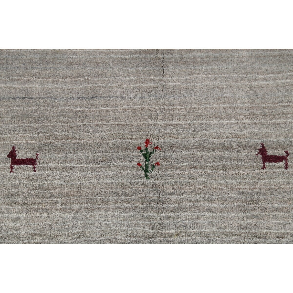 Tribal Striped Gabbeh Oriental Area Rug Handmade Wool Carpet - 5'9"x 8'1"