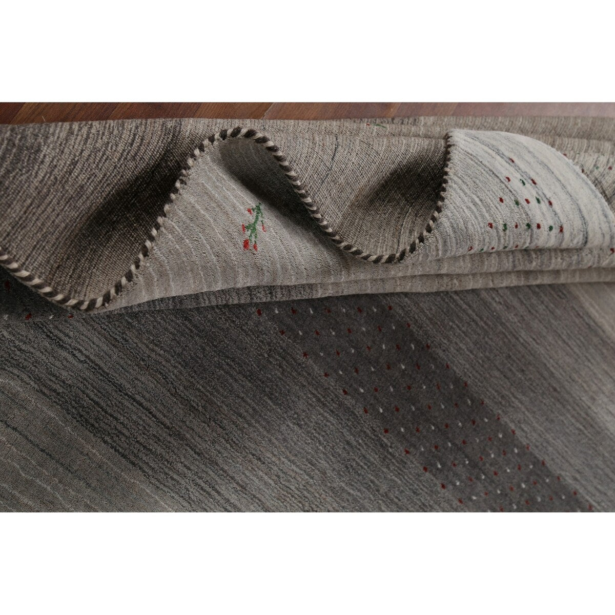 Tribal Striped Gabbeh Oriental Area Rug Handmade Wool Carpet - 5'9"x 8'1"