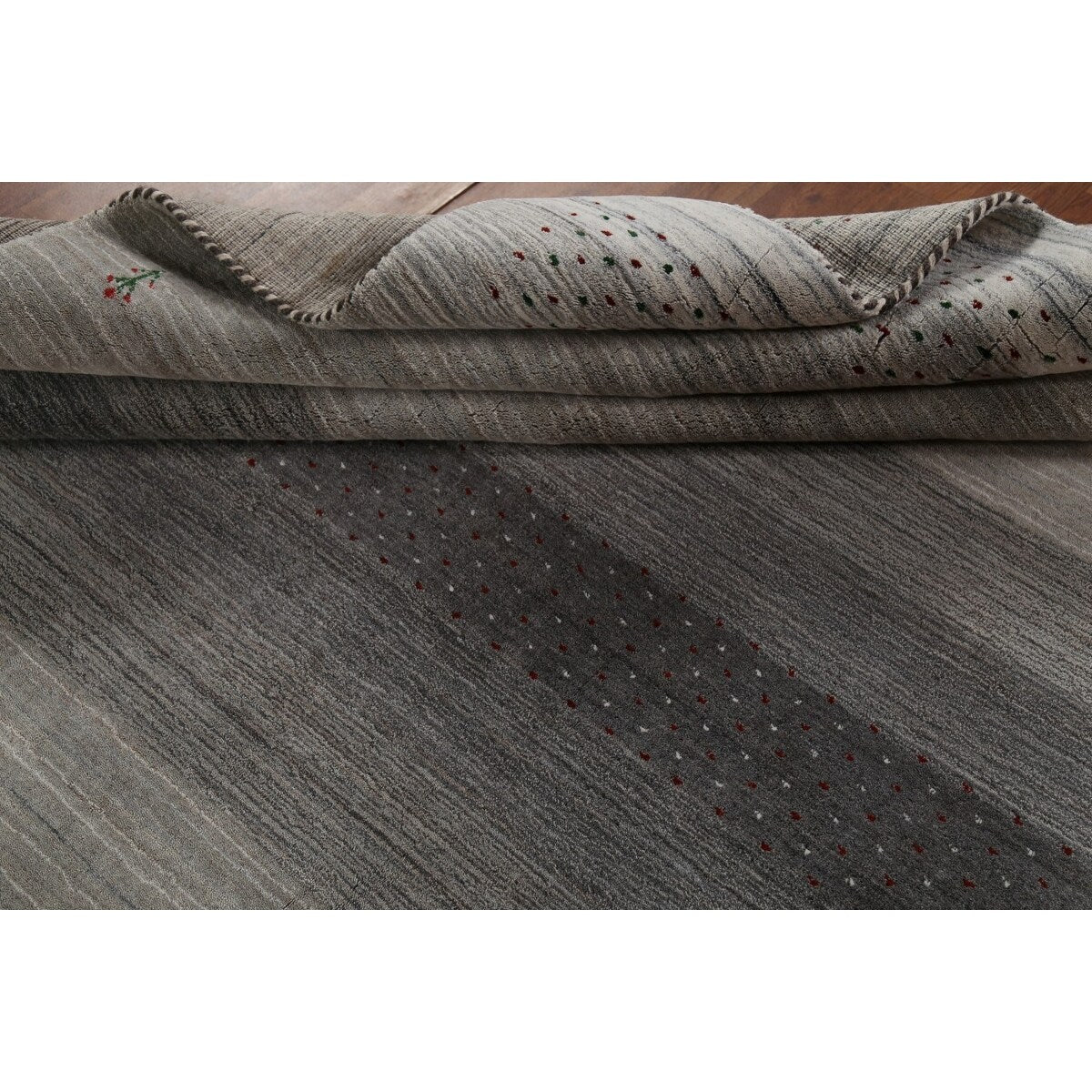 Tribal Striped Gabbeh Oriental Area Rug Handmade Wool Carpet - 5'9"x 8'1"