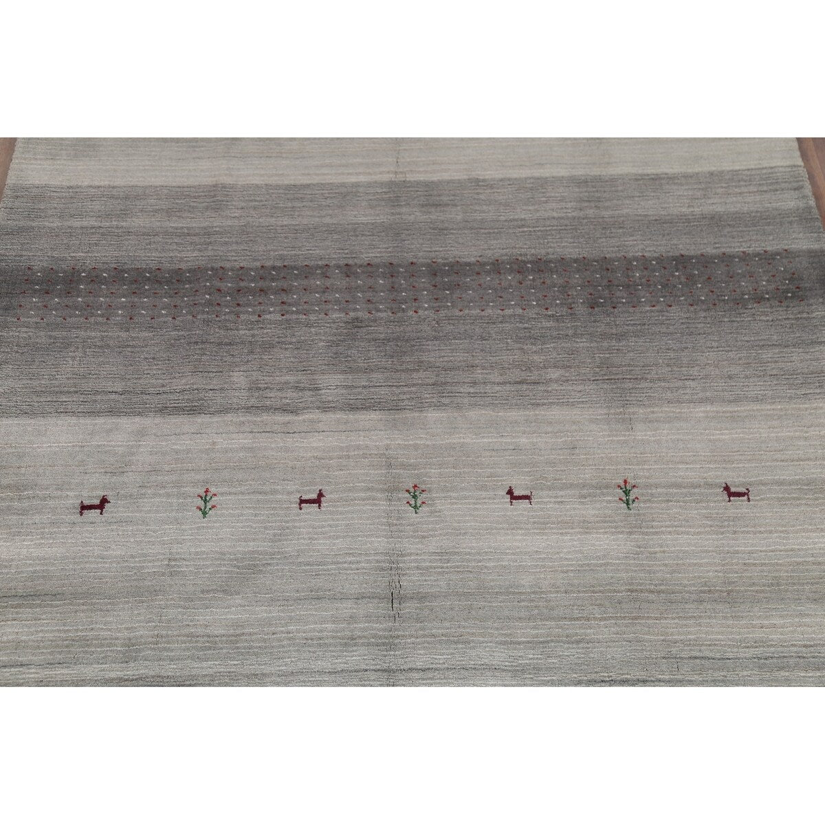 Tribal Striped Gabbeh Oriental Area Rug Handmade Wool Carpet - 5'9"x 8'1"