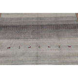 Tribal Striped Gabbeh Oriental Area Rug Handmade Wool Carpet - 5'9"x 8'1"
