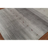 Tribal Striped Gabbeh Oriental Area Rug Handmade Wool Carpet - 5'9"x 8'1"