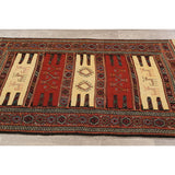 Tribal Sumak Kilim Persian Wool Area Rug Hand-Woven Kitchen Carpet - 3'2" x 6'0"