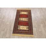 Tribal Sumak Kilim Persian Wool Area Rug Hand-Woven Kitchen Carpet - 3'2" x 6'0"