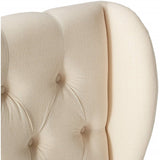 Tribeca King Size Wingback Button Tufted Beige Fabric Headboard