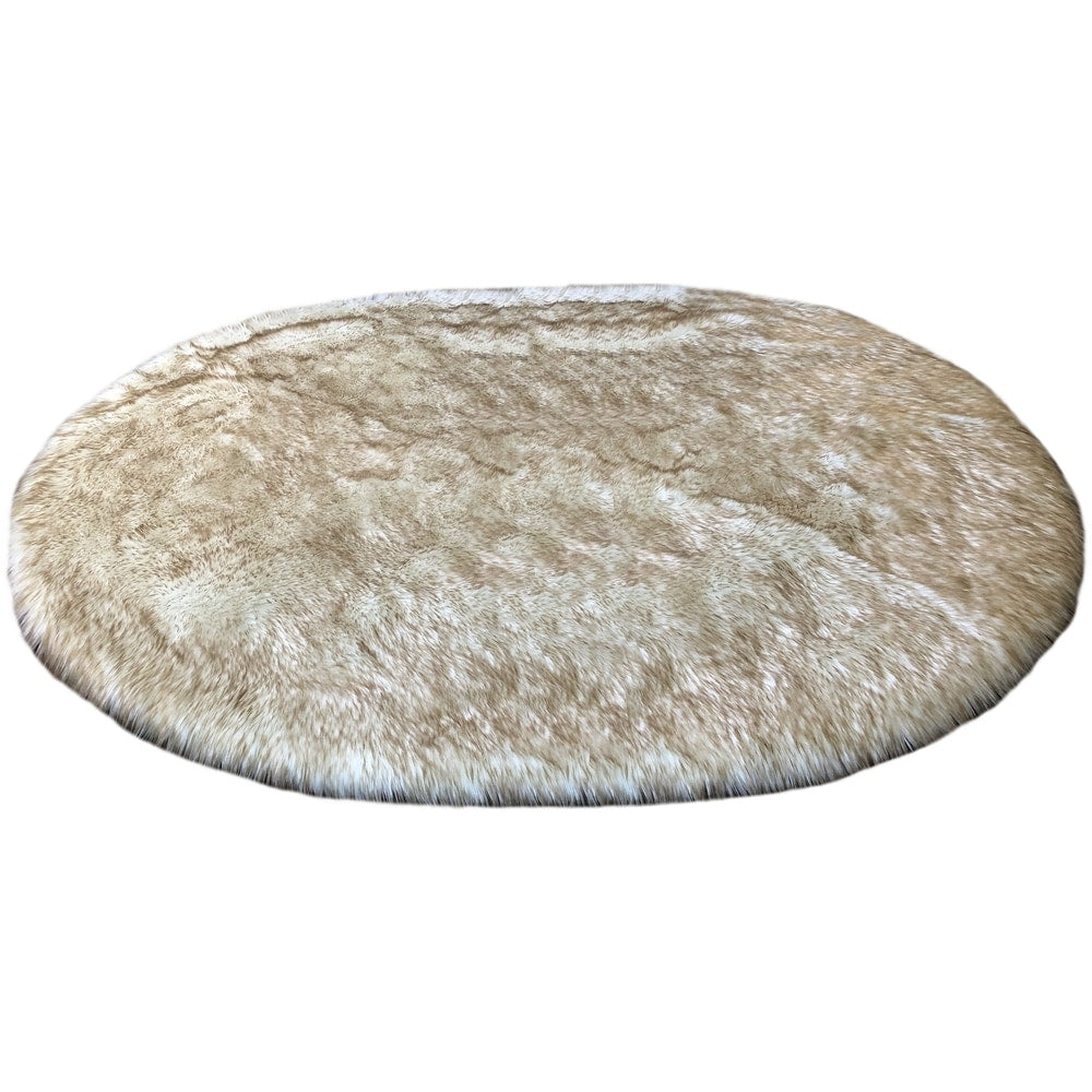Spectrum Faux Sheepskin Oval Shape Shag Area Rug