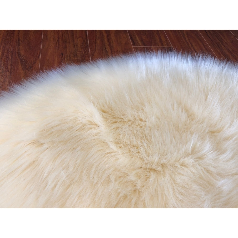 Spectrum Faux Sheepskin Oval Shape Shag Area Rug
