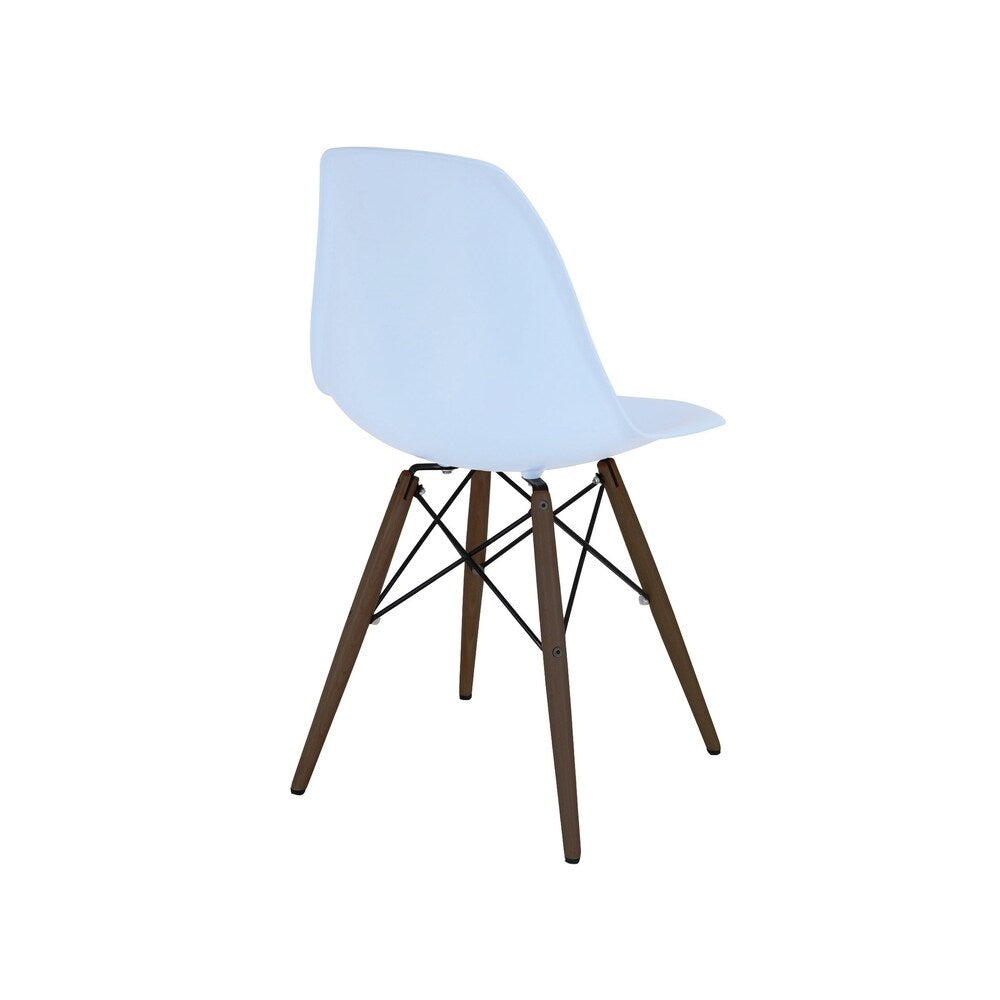 Trige Baby Blue Mid Century Side Chair Walnut Base (Set of 2)