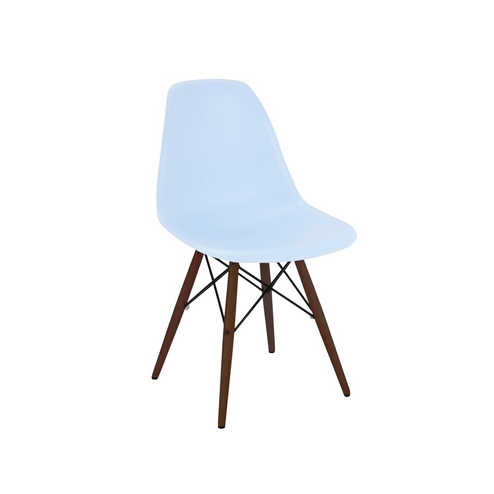 Trige Baby Blue Mid Century Side Chair Walnut Base (Set of 2)
