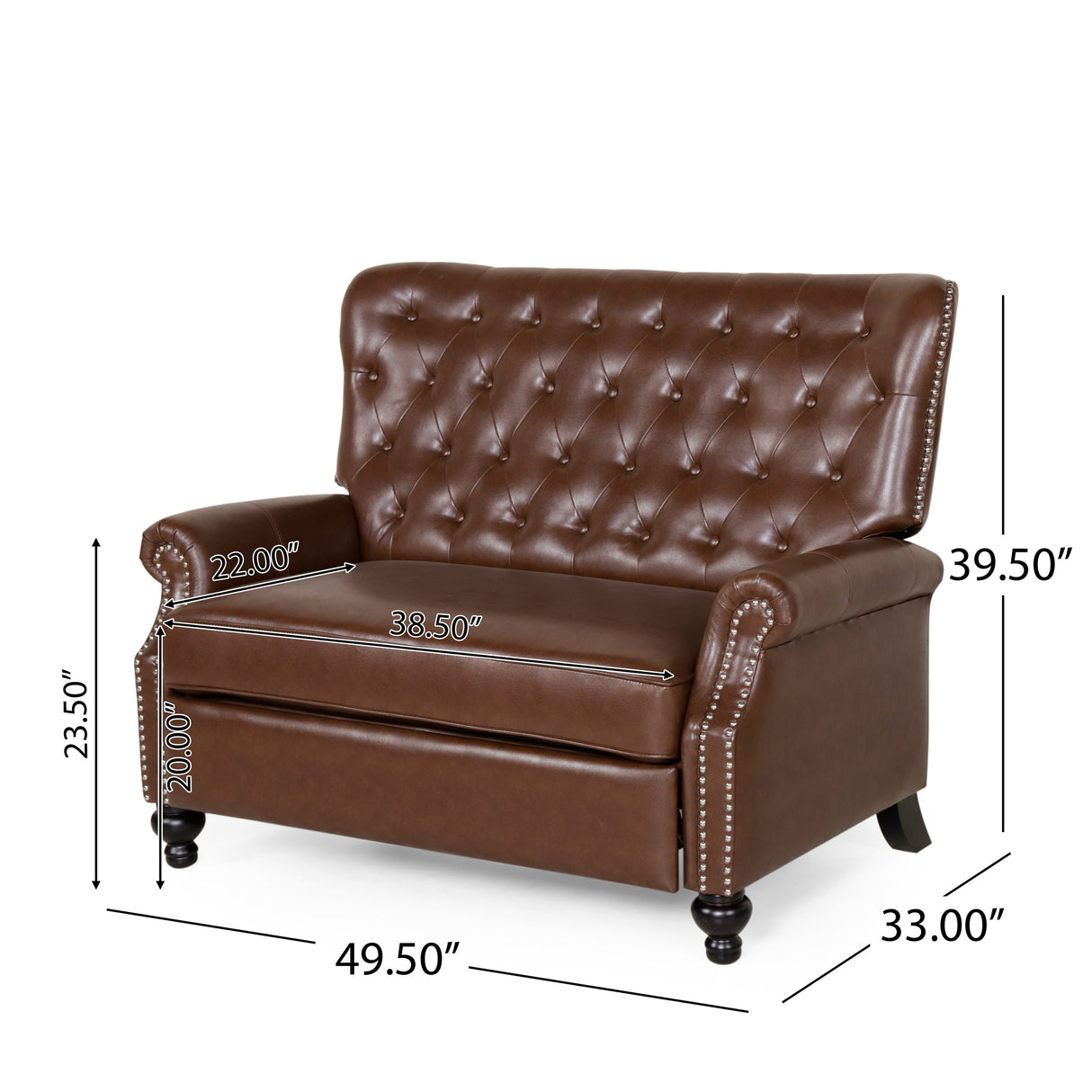 Trillium Faux Leather Oversized Recliner with Nailhead Trim by Christopher Knight Home