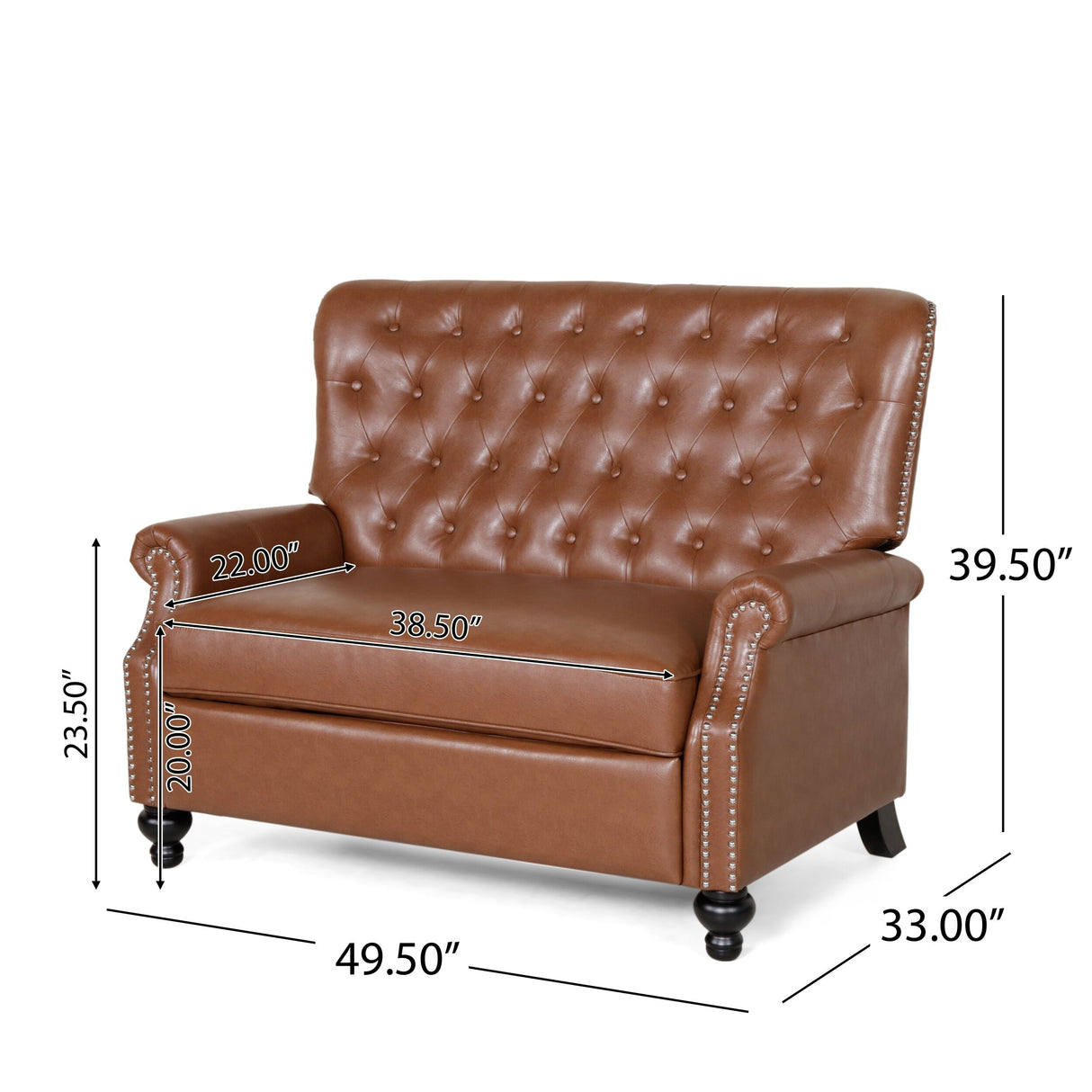 Trillium Faux Leather Oversized Recliner with Nailhead Trim by Christopher Knight Home