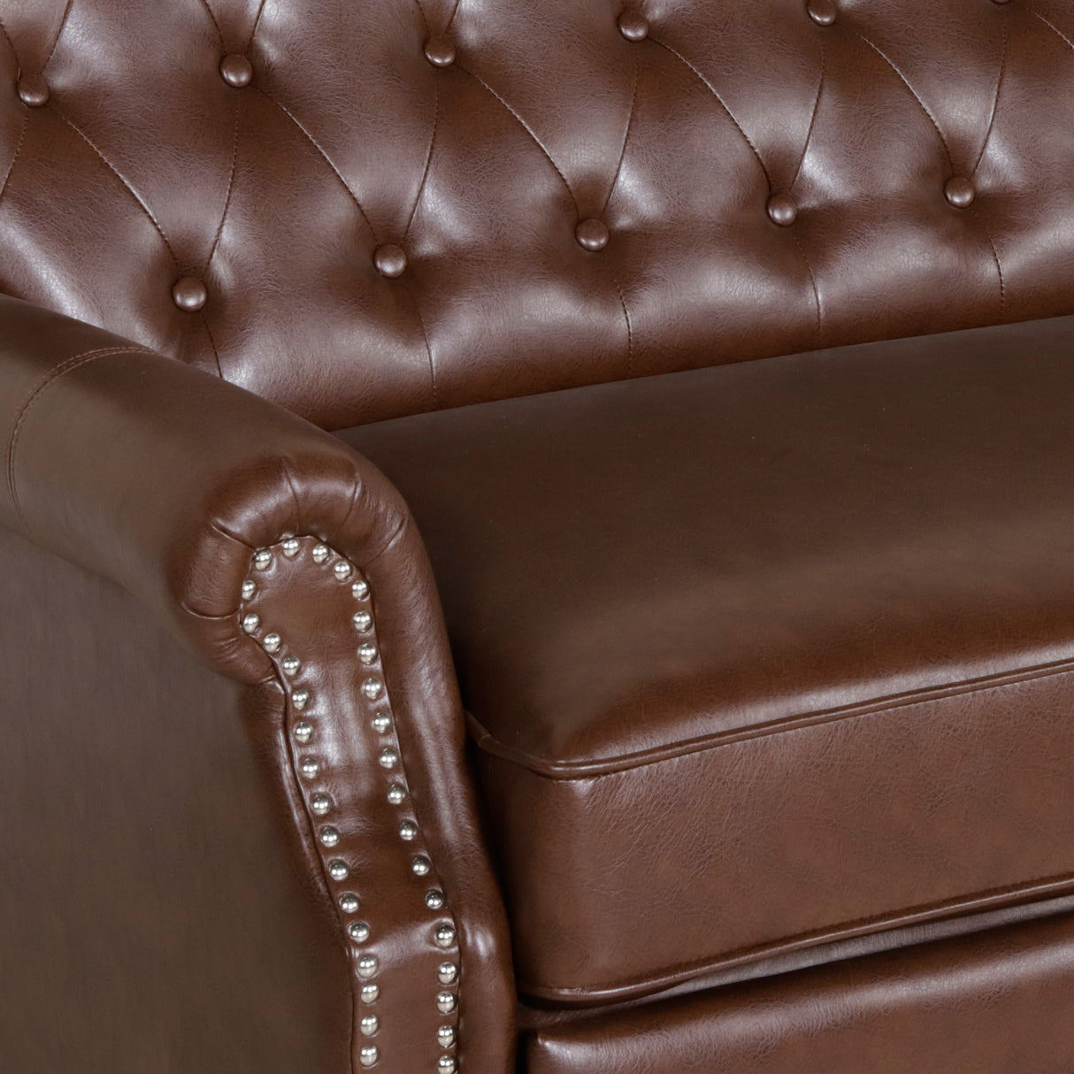 Trillium Faux Leather Oversized Recliner with Nailhead Trim by Christopher Knight Home
