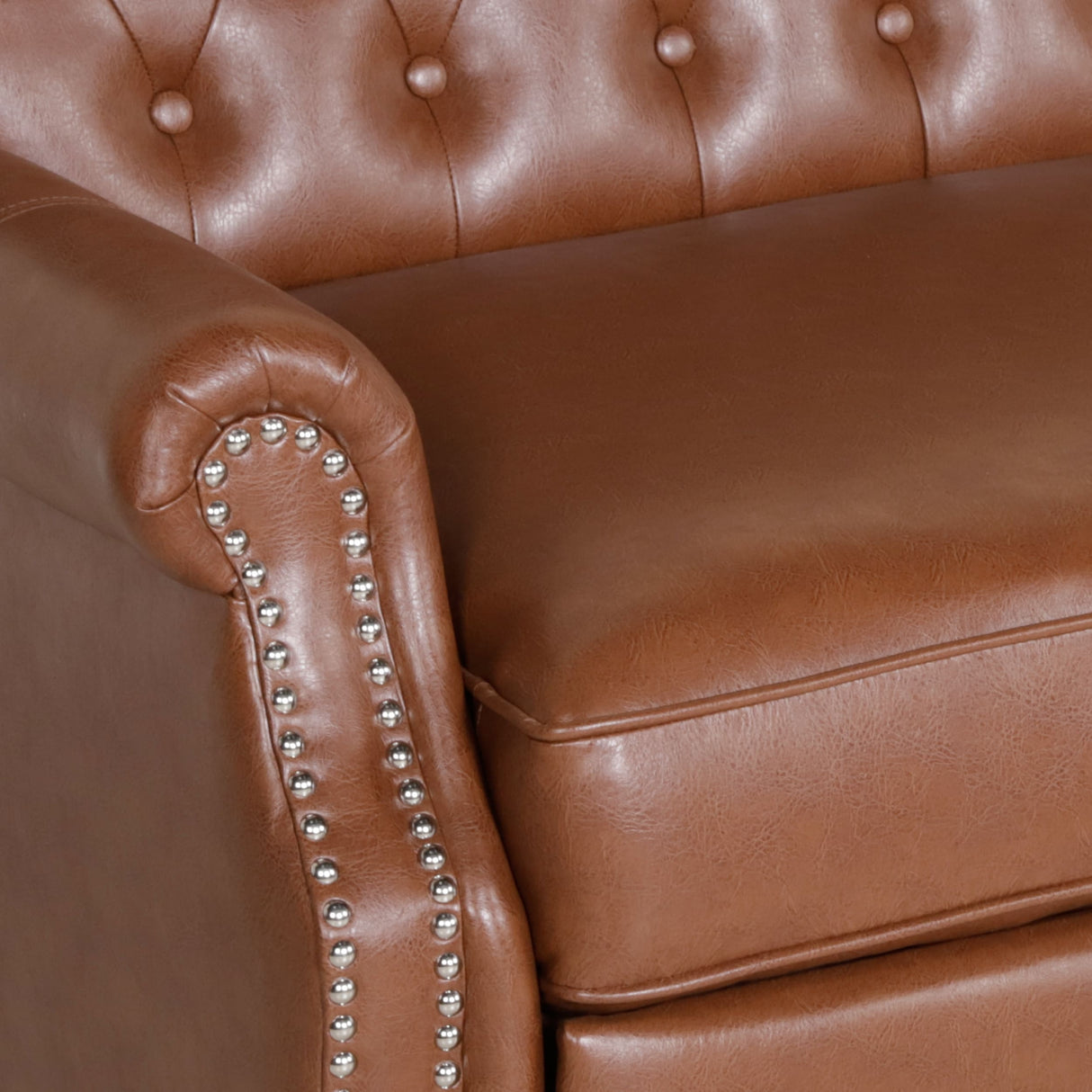 Trillium Faux Leather Oversized Recliner with Nailhead Trim by Christopher Knight Home