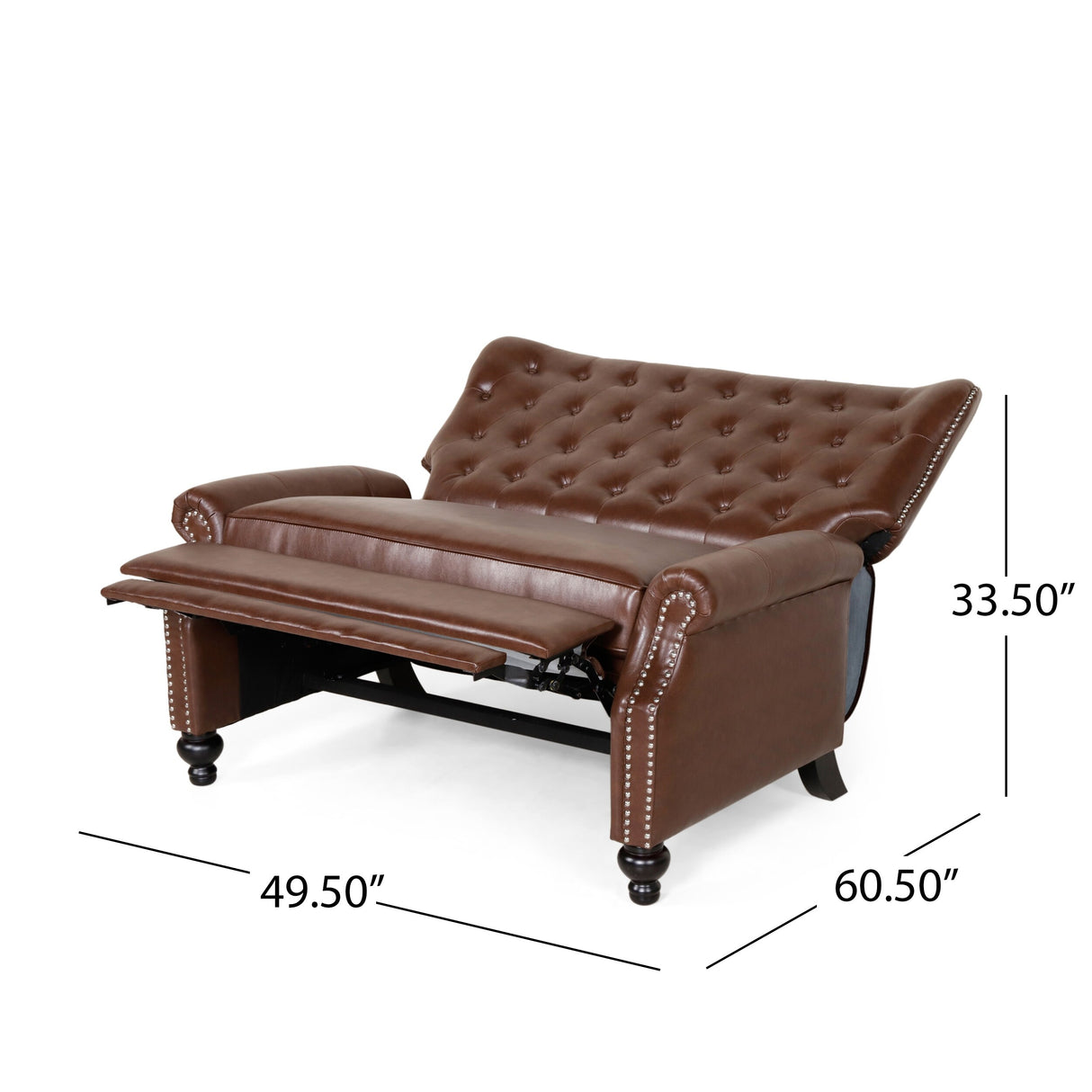 Trillium Faux Leather Oversized Recliner with Nailhead Trim by Christopher Knight Home