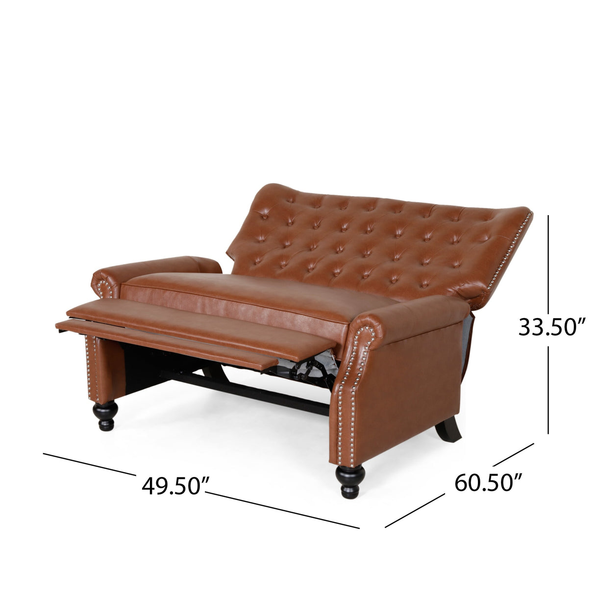 Trillium Faux Leather Oversized Recliner with Nailhead Trim by Christopher Knight Home