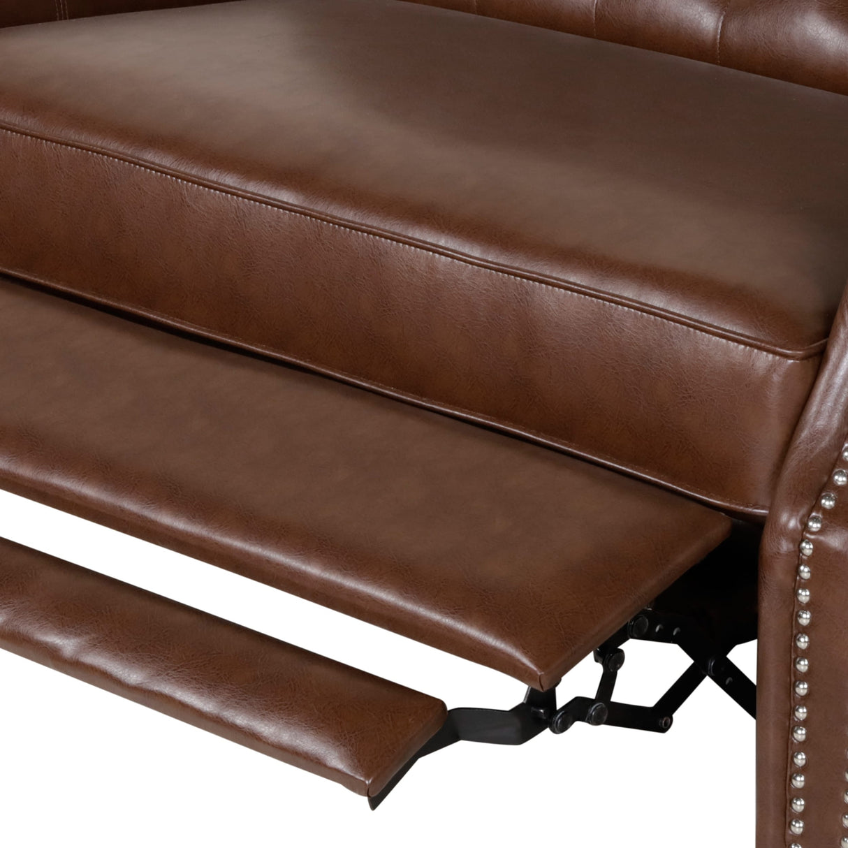Trillium Faux Leather Oversized Recliner with Nailhead Trim by Christopher Knight Home