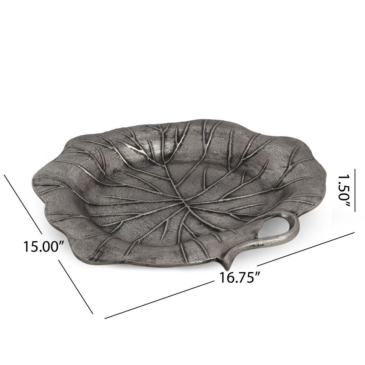 Trion Indoor Aluminum Handcrafted Leaf Dish by Christopher Knight Home